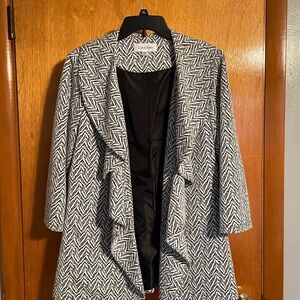 Calvin Klein Women's Black and White Coat